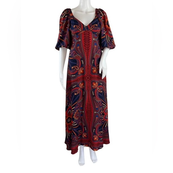 FARM Rio Red and Blue Midi Dress - Picture 7 of 8